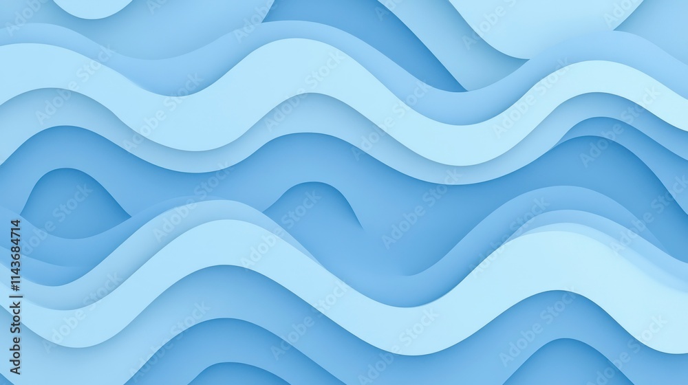 Abstract Blue Wave Papercut Background Design Abstract Blue Wave Papercut Background Design