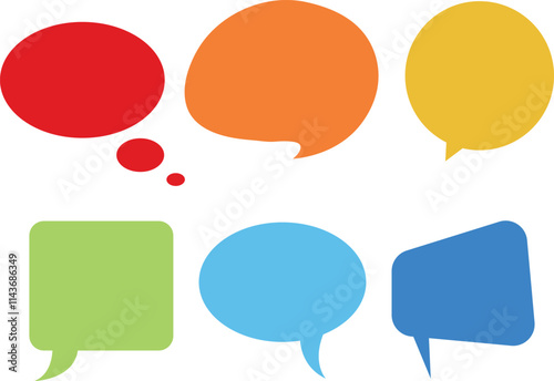 Vibrant Colorful Speech Bubbles Vector Collection