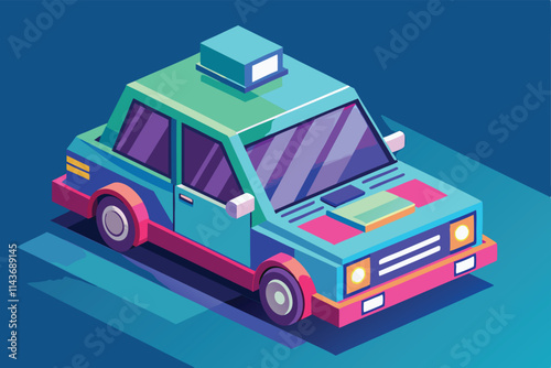 A colorful, customizable self-driving car design showcases modern automotive technology and creativity Self-driving car customizable 3D illustration