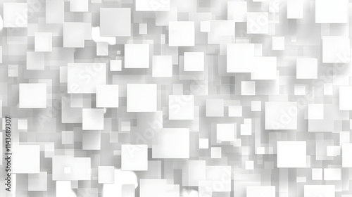 White digital pixel squares in a geometric overlay pattern, isolated on transparent
