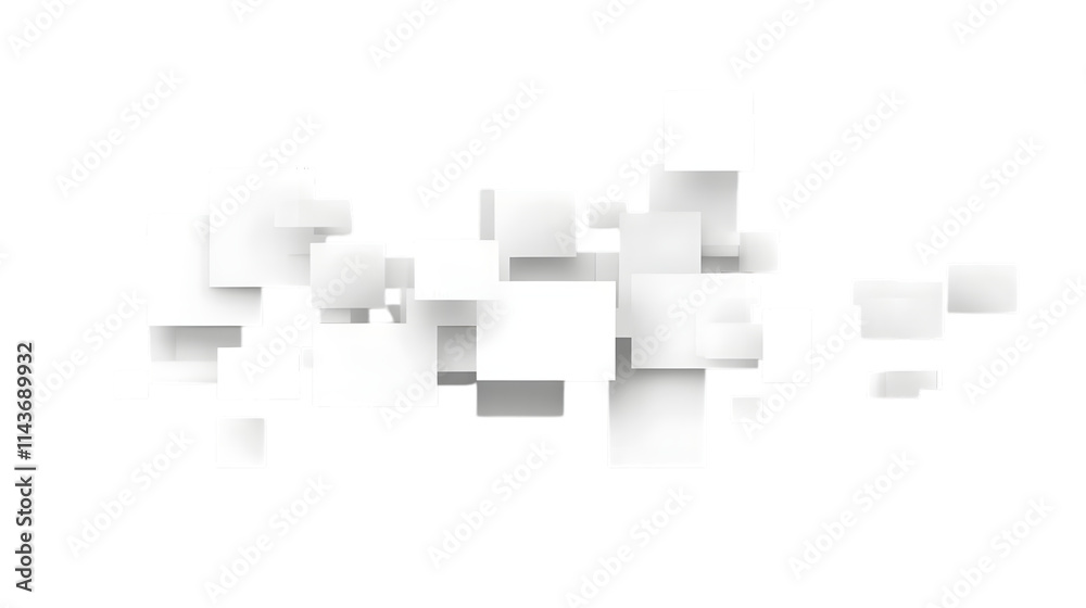 White geometric technology design with modern elements, isolated on transparent White geometric technology design with modern elements, isolated on transparent