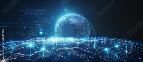 technological world model on the blue print