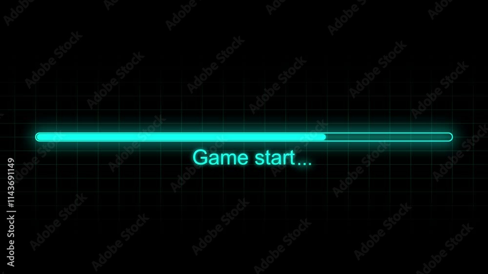 Abstract new fast loading bar icon animation background. Pixel art loading animation, retro game start, 8 bit, download bar screen