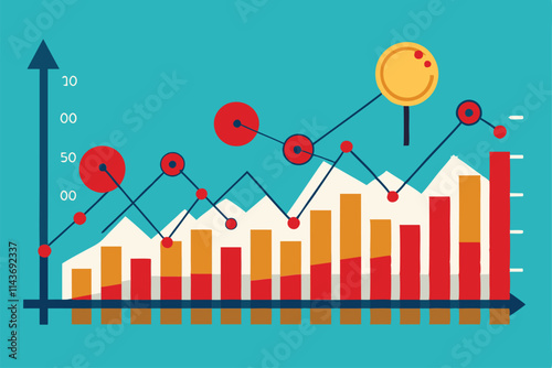 Colorful graphs illustrate stock market trends, highlighting growth and performance through various metrics Stock market cooperation is currently popular, with no significant changes.