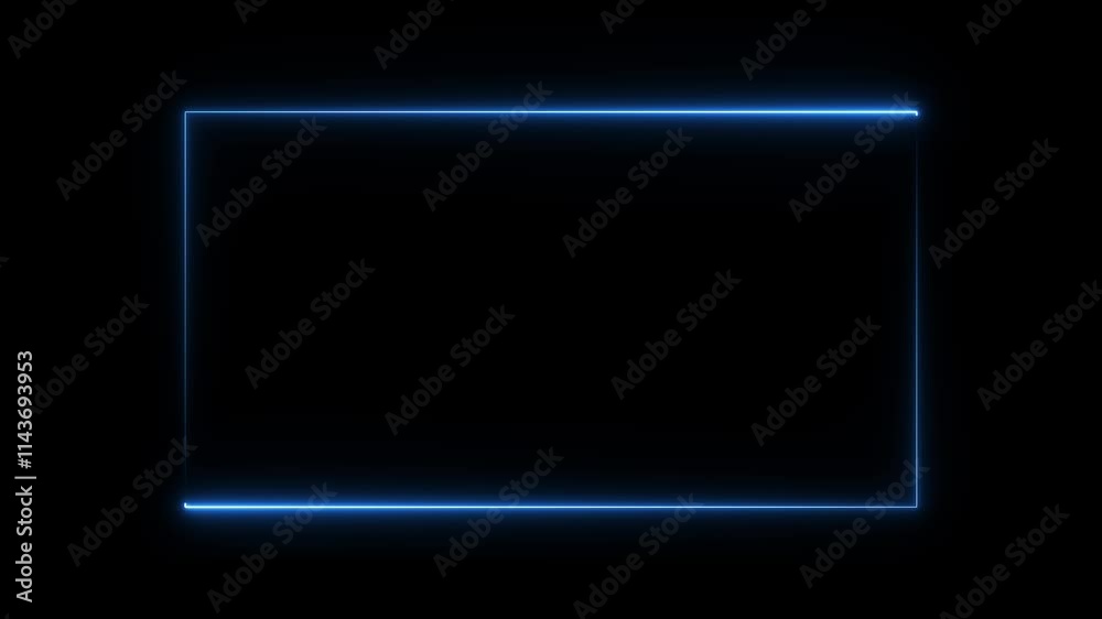 Abstract neon light rectangle frame and seamless loop pattern animation background Abstract neon light rectangle frame and seamless loop pattern animation background