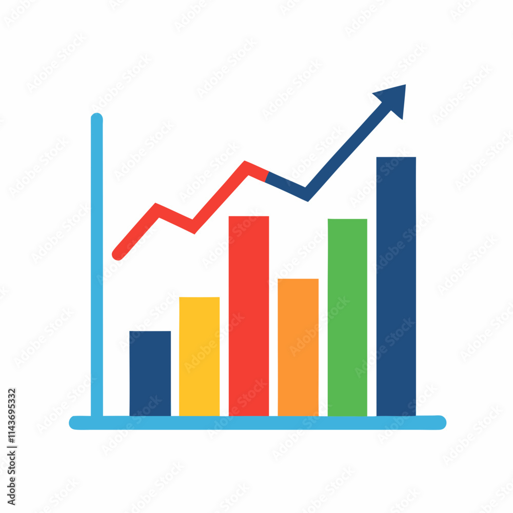 A modern financial growth chart vector art A modern financial growth chart vector art