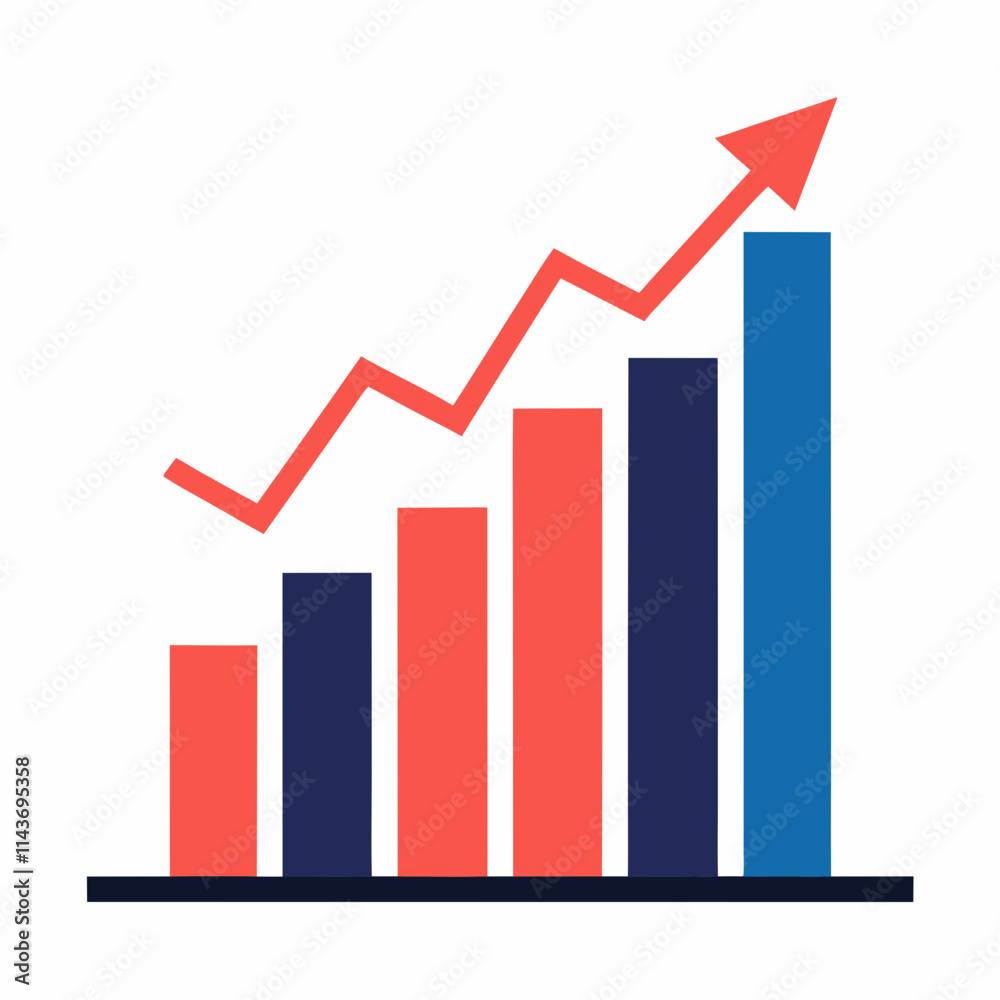 A modern financial growth chart vector art A modern financial growth chart vector art