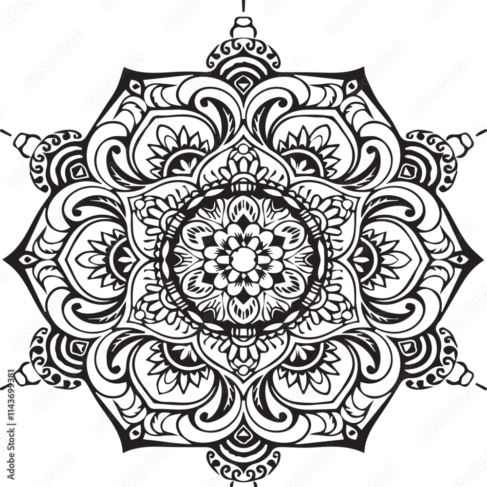 Beautiful flower art and mandala vector design Beautiful flower art and mandala vector design