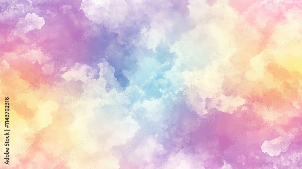 Pastel Watercolor Cloudscape Soft Hues Dreamy Abstract Pastel Watercolor Cloudscape Soft Hues Dreamy Abstract