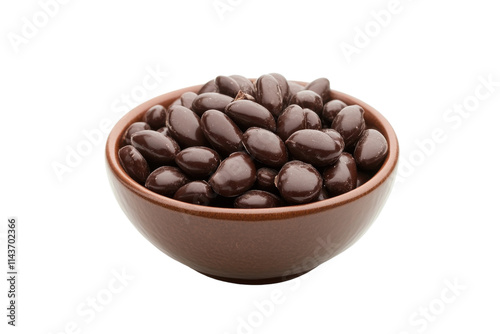 Delicious black beans in a brown bowl ready to enhance your culinary creations at home photo