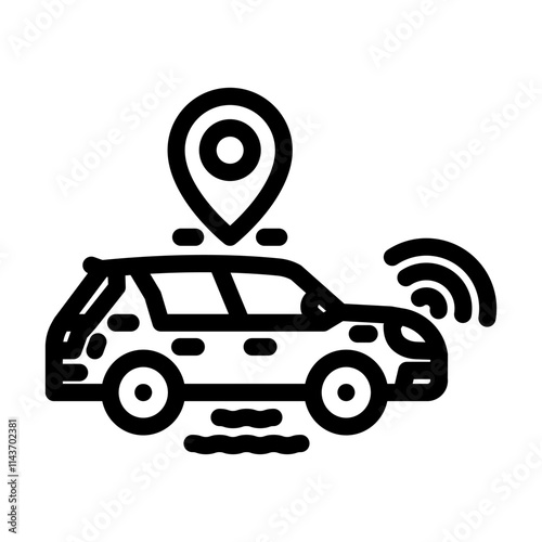autonomous vehicle industry 4 line icon vector. autonomous vehicle industry 4 sign. isolated contour symbol black illustration