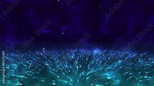 Abstract Digital and futurstic galaxy with illuminated and glowing light and moving shiny particles.Abstract background for business,technology, science or any presentation projects, 4k ,3D animation. photo