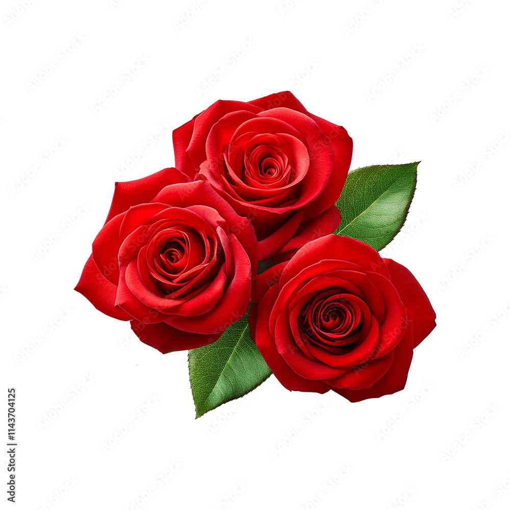 Three red rose on transparent background Three red rose on transparent background
