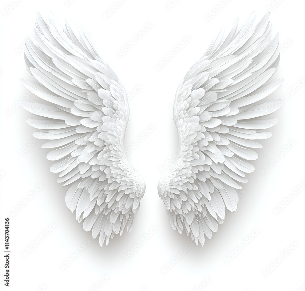 White vector angel wings on a black background White vector angel wings on a black background