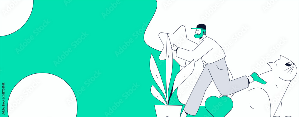 Obraz premium Happy Valentine's Day flat character vector concept business hand drawn illustration 