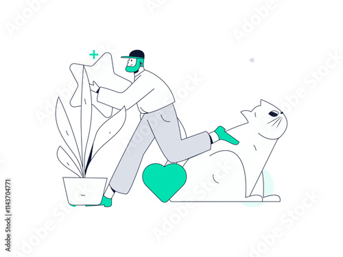 Happy Valentine's Day flat character vector concept business hand drawn illustration
