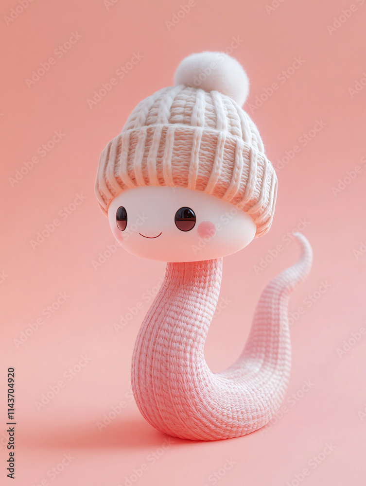 Fototapeta premium A snake with a scarf in winter