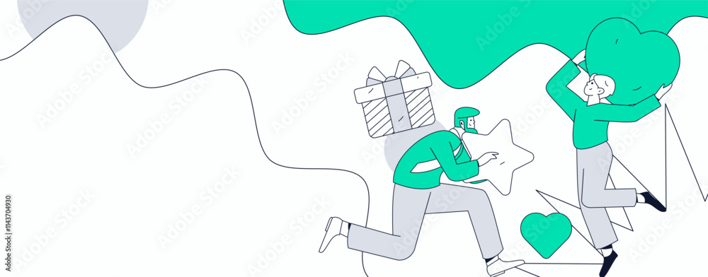 Happy Valentine's Day flat character vector concept business hand drawn illustration
Happy Valentine's Day flat character vector concept business hand drawn illustration