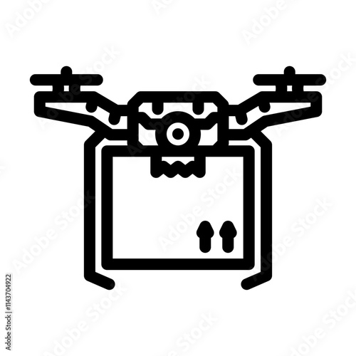 drones for delivery industry 4 line icon vector. drones for delivery industry 4 sign. isolated contour symbol black illustration