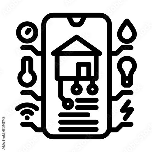 smart home automation industry 4 line icon vector. smart home automation industry 4 sign. isolated contour symbol black illustration