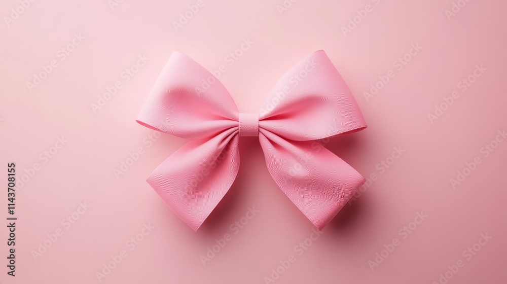 Pink paper bow on a pink background Pink paper bow on a pink background