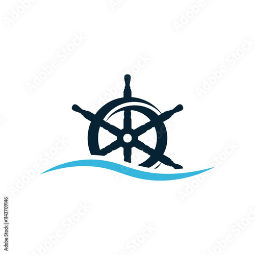 Ship's wheel icon, ship steering logo vector. Nautical Wheel Steering Wheel,