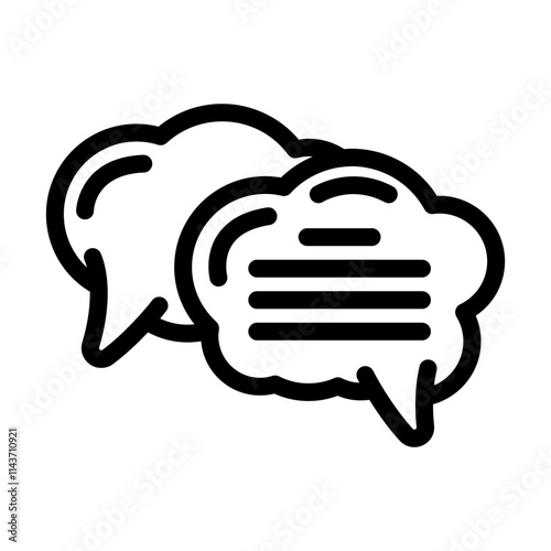 speech bubble natural language processing nlp line icon vector. speech bubble natural language processing nlp sign. isolated contour symbol black illustration