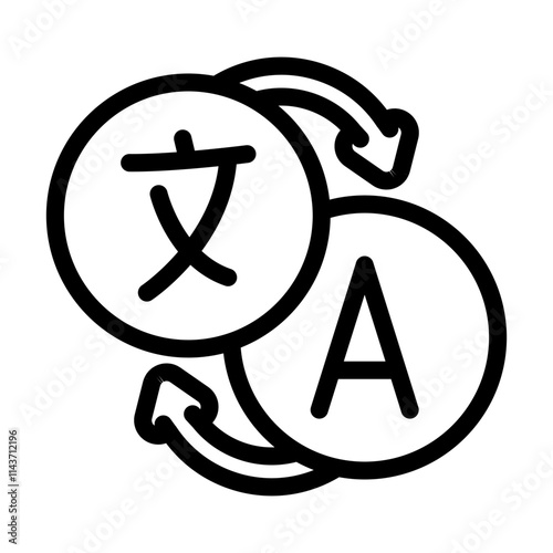language translation natural language processing nlp line icon vector. language translation natural language processing nlp sign. isolated contour symbol black illustration