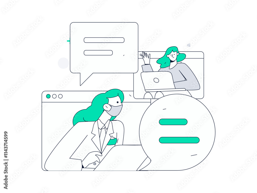 Flat vector illustration of business people operating work scene
Flat vector illustration of business people operating work scene