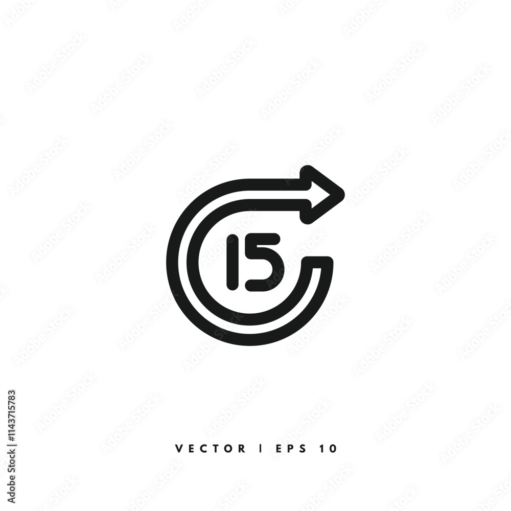 Forward 5 Icon. Editable Stroke Forward 5 Icon. Editable Stroke