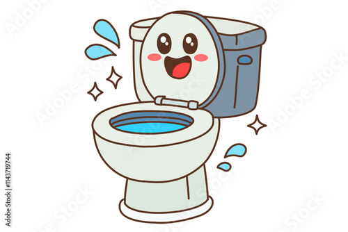 Toilet bowl. Clipart cartoon.