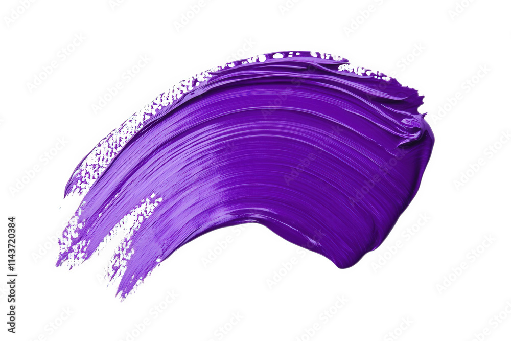 a single abstract brush stroke of vibrant purple paint on a transparent background the stroke is slightly curved and has a textured appearance a single abstract brush stroke of vibrant purple paint on a transparent background the stroke is slightly curved and has a textured appearance