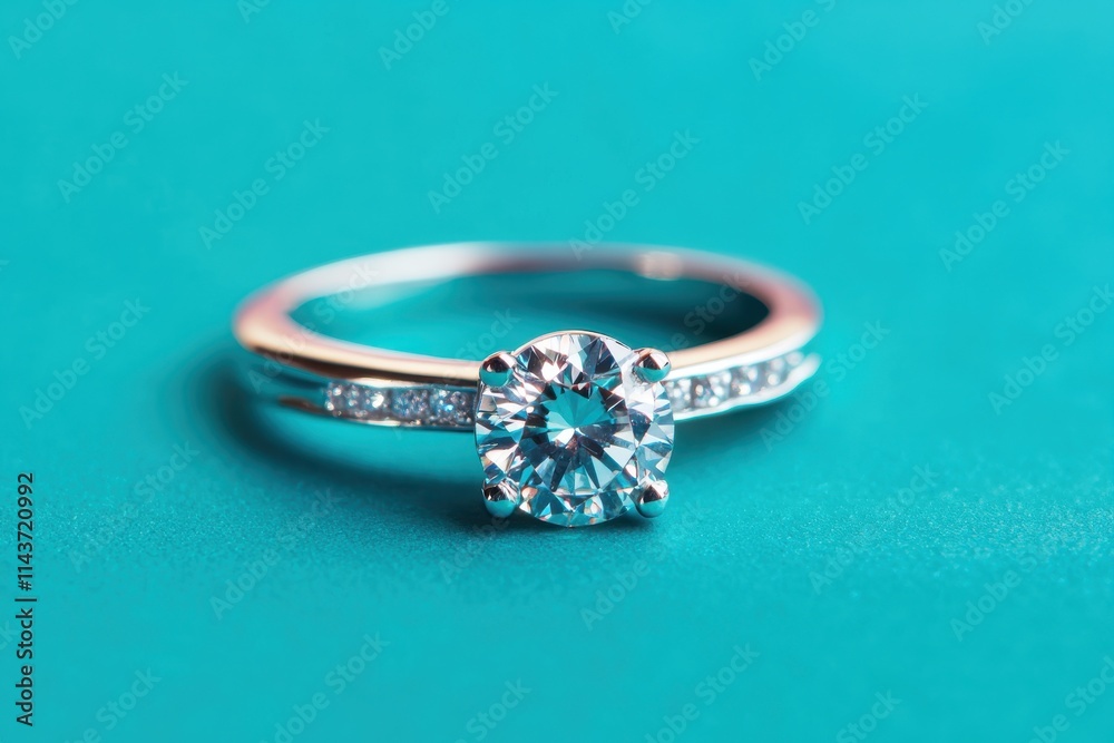 A solitaire diamond ring with a round-cut center stone and an eternity band design A solitaire diamond ring with a round-cut center stone and an eternity band design