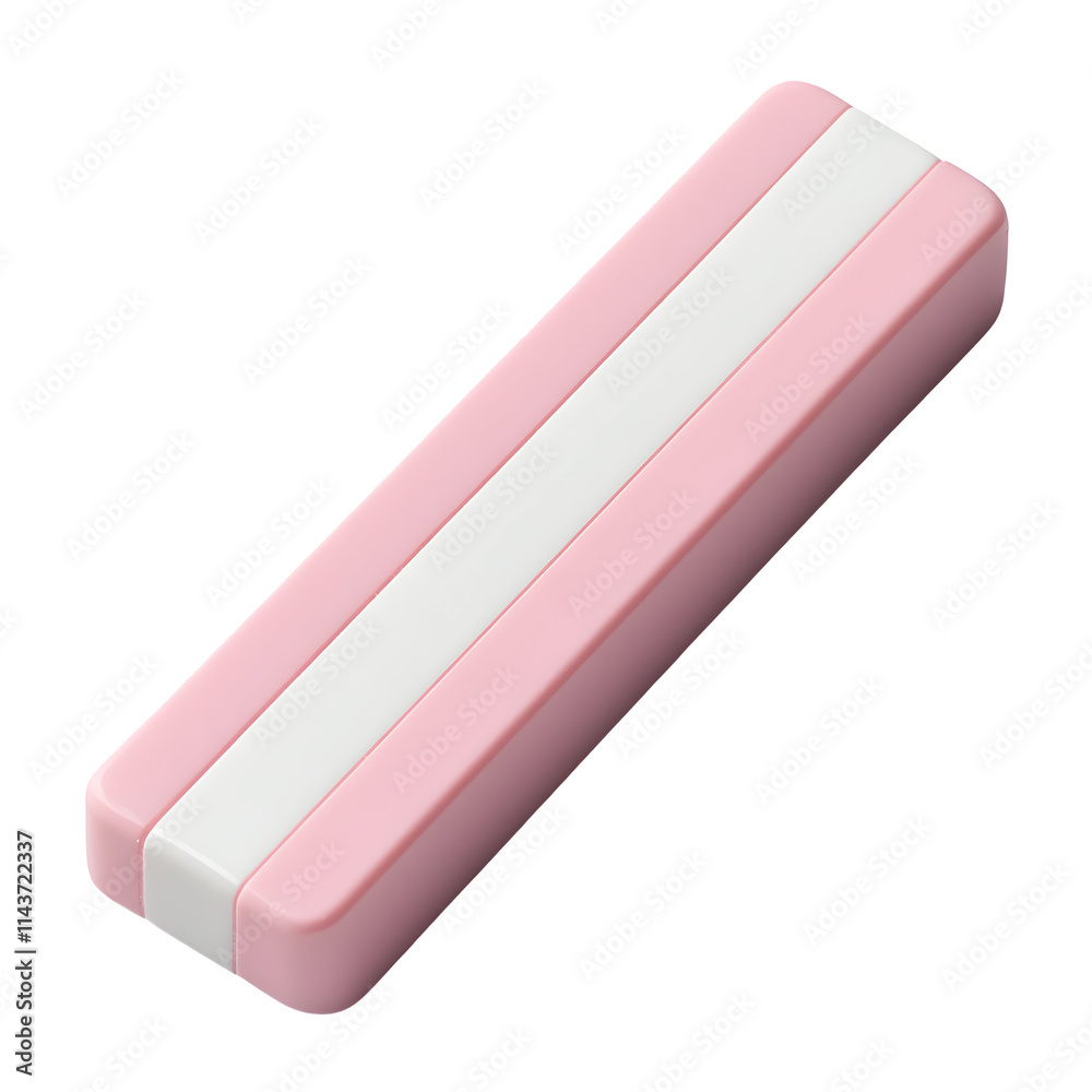 Pink and White Rectangular Object Isolated on White Background Pink and White Rectangular Object Isolated on White Background