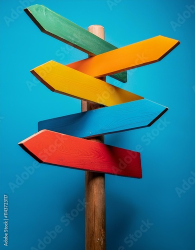 A Crossroads of Possibilities: Navigating Life's Directions with Colorful Arrows