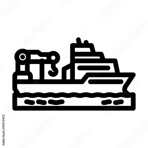 marine research vessel world ocean line icon vector. marine research vessel world ocean sign. isolated contour symbol black illustration