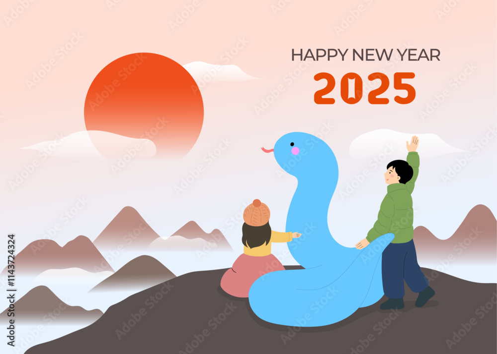 Fototapeta premium HNY_2025_snakencouple