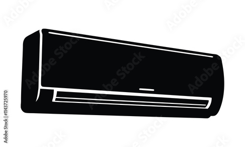 Air conditioner black and silhouette