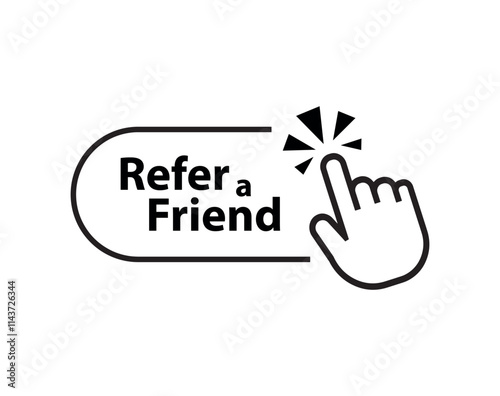 refer a friend sign on white background	