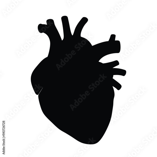 Human heart black silhouette illustration