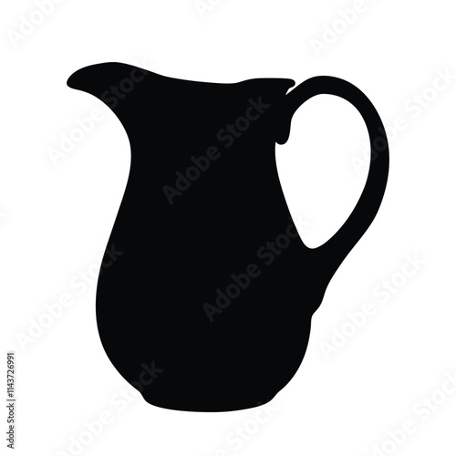 Milk jug black silhouette illustration