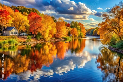 Capture the breathtaking Chippewa Valley fall colors reflected in the Wisconsin River at Eau Claire.