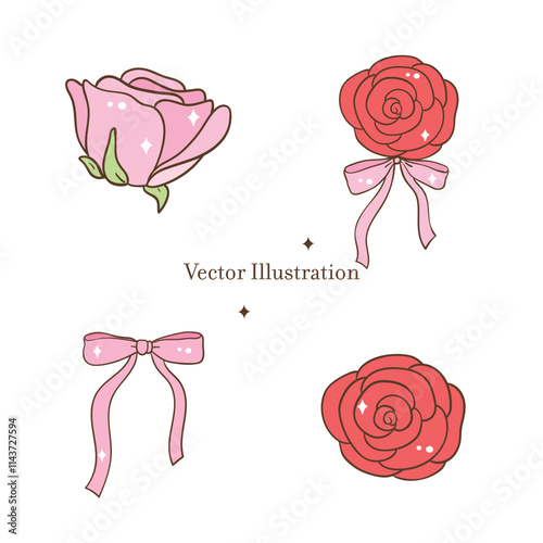 Valentine's Day Sweet Treats Vector Illustration