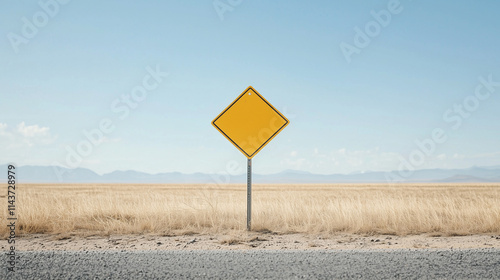 Blank Yellow Road Sign:  A ...