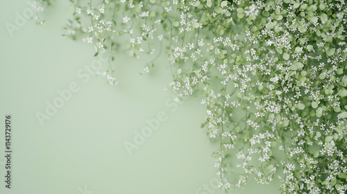 Delicate White Flowers on G...