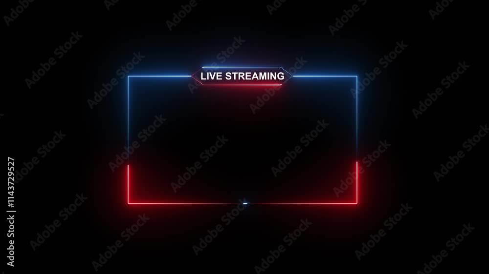 live streaming neon text frame animation box frame neon frame live streaming game live Stream overlay animation for live streaming video Titles 4k