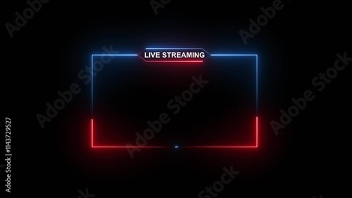 live streaming neon text frame animation box frame neon frame live streaming game live Stream overlay animation for live streaming video Titles 4k