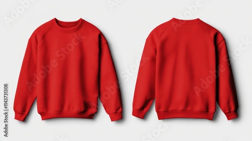 Blank red sweatshirt front and back. (2)