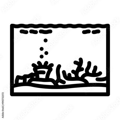 coral reef world ocean line icon vector. coral reef world ocean sign. isolated contour symbol black illustration
