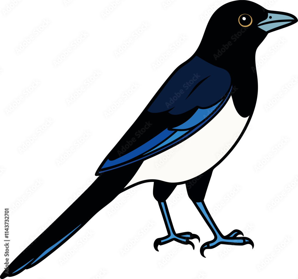 Obraz premium A magpie vector art illustration